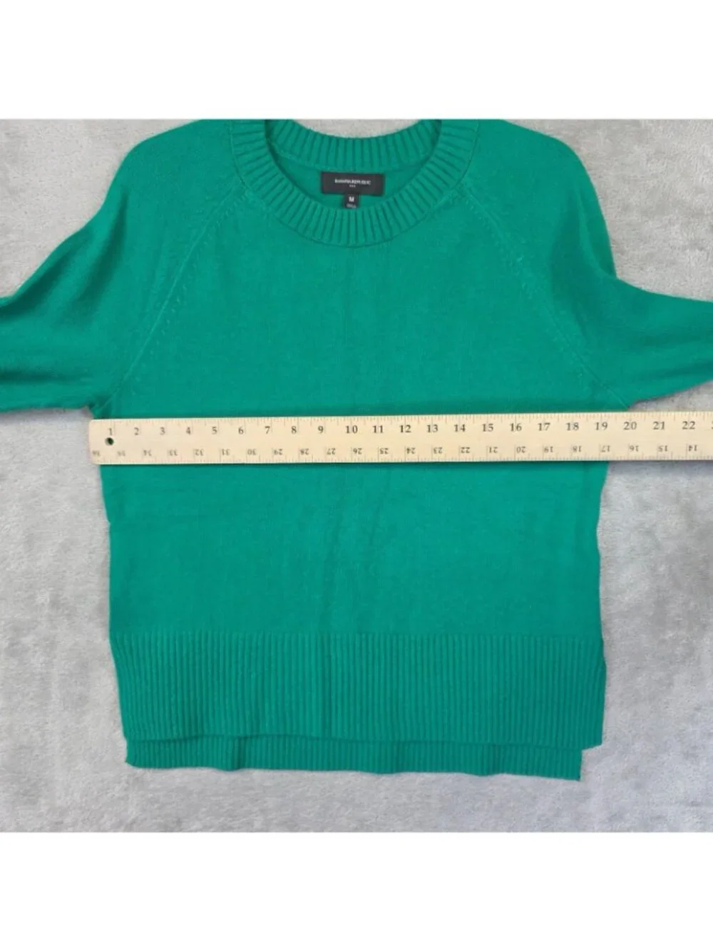 Banana Republic Sweater Womens M Green Crew Neck Raglan Knit Pullover Tunic Top